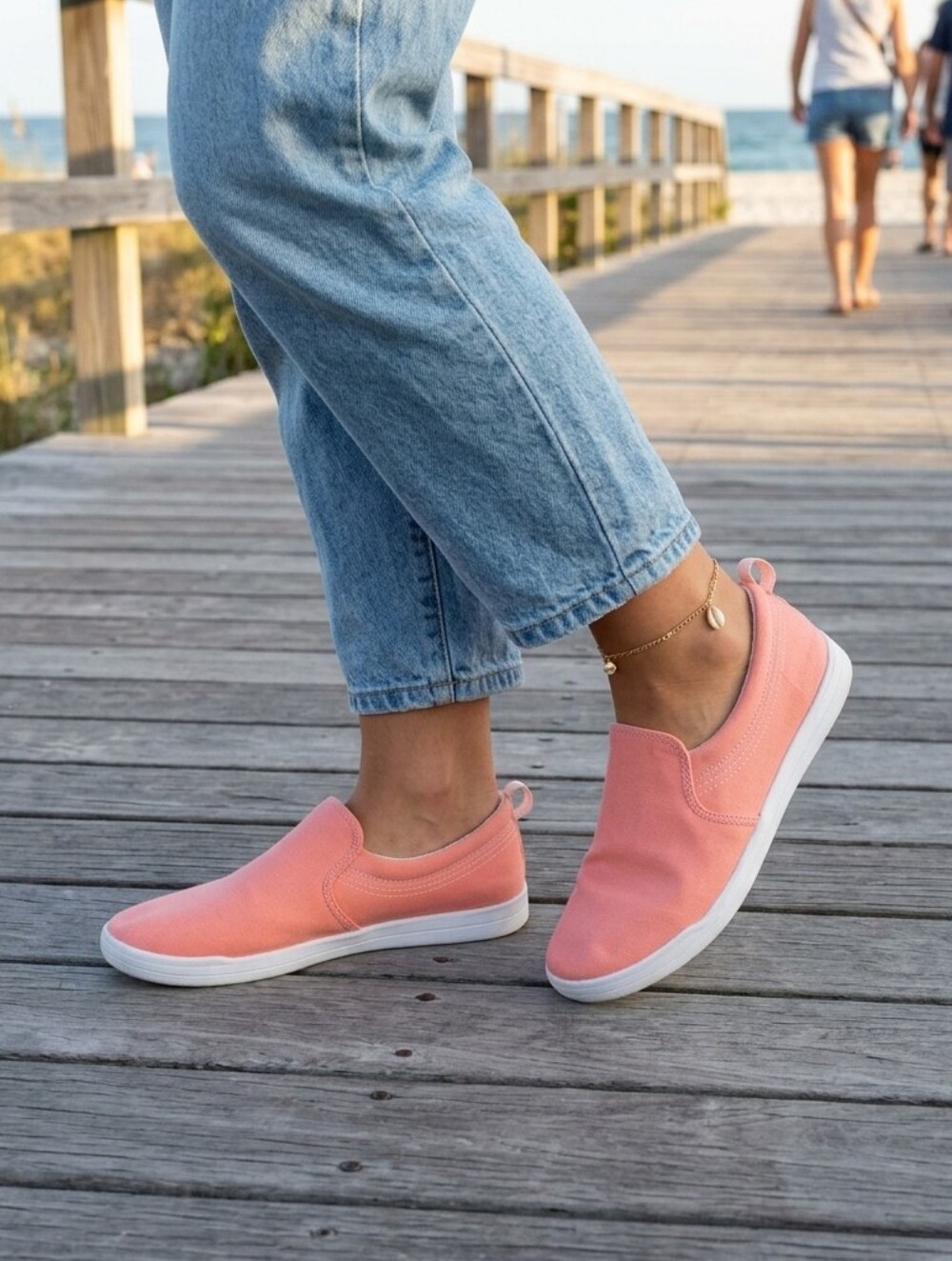 VIONIC BEACH Slip On Canvas Shoe In Sun Coral | 9